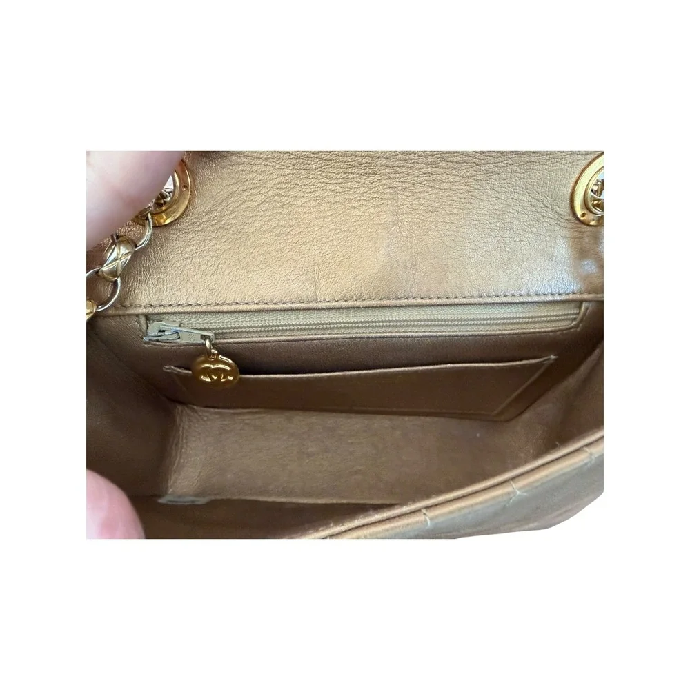 CHANEL Bronze Metallic Bijoux Mini Flap Crossbody Bag